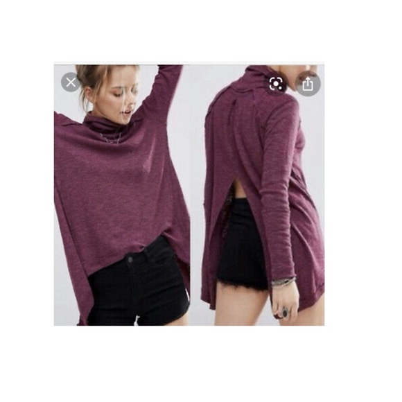 We The Free Sweaters - Free People We The Free Burgundy Split Back Size L